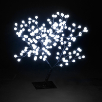 2.2ft/67cm S-Shaped Ice White LED Globe Tree