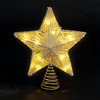 25cm Gold Star Tree Topper with 10 Battery Operated Warm White LEDs