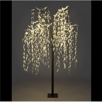 2.5m Black Willow Tree With Long Clear 810 Warm White Static LEDs
