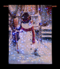 26 x 36in Illuminated Snowman & Kitten Hanging Tapestry