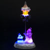 26cm Battery Operated LED Snowy Street Scene & Snowman