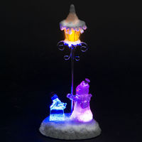 26cm Battery Operated LED Snowy Street Scene & Snowman