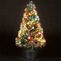 2.75ft/80cm Coloured Bauble Fibre Optic Christmas Tree