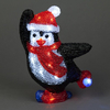 30cm Acrylic Penguin with Red Hat & Scarf 30 Ice White LEDs