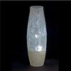 39cm Lit Slim Glass Vase Linear Trees Silver Glitter