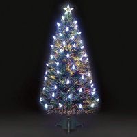 3ft/90cm Colour Changing Aurora Pine Cone Fibre Optic Christmas Tree