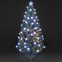 3ft/90cm Colour Changing Spangled Bauble Fibre Optic Christmas Tree