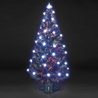 3ft/90cm Snowball Black Fibre Optic Christmas Tree