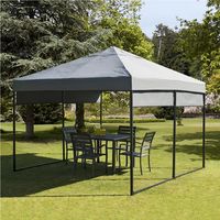 3m Grey Gazebo with 4 Pull-Down Blinds