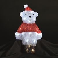 41.5cm Lit Acrylic Bear With 36 White LEDs & 4 Flashing LEDs