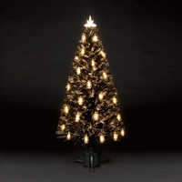 4ft/120cm Gold Lantern Black Fibre Optic Christmas Tree