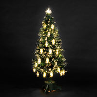 4ft/120cm Gold Lantern Green Fibre Optic Christmas Tree