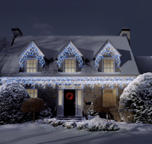 500 Blue & White Mixed LED Multi-Function Christmas Icicle Lights