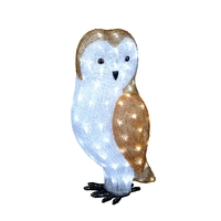 56cm Acrylic Owl With 100 Ice White LEDs