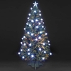 5ft/150cm Colour Changing Spangled Bauble Fibre Optic Christmas Tree
