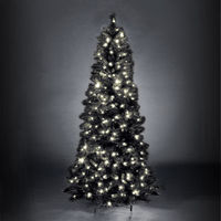 5ft/150cm Duchess Spruce Slim Black Pre-Lit LED Christmas Tree