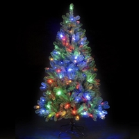 6ft 4in Stockton Pine Green Pre-Lit Tree 150 Multi-Col LEDs