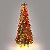 6ft Pre-Decorated Flower Pop-Up Christmas Tree with Warm White LEDs