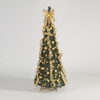 6ft "Pre-Lit Pop Up" Holly Leaf Christmas Christmas Tree with Gold Decorations