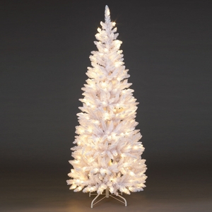 6ft White "Pre-Lit Pop-Up" Appleby Spruce Tree with 200 Warm White LEDs