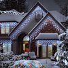 700 Blue/Ice White LED Multi-Function Christmas Icicle Lights with Memory Chip
