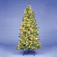 7ft/210cm Rocky Mountain Slim Green Pre-Lit LED Christmas Tree
