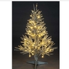 90cm Pre-Lit Tinsel Tree Silver With 308 Tips & 100 Warm White LEDs