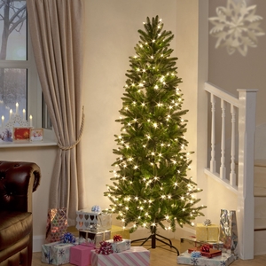 Aspen Pine Luxury Pre-Lit PE Slim Christmas Tree