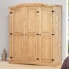 Aztec Corona Mexican Pine Three Door Arched Wardrobe