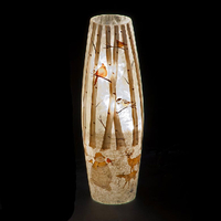 Barbara Tourtillotte "Woodland Friendship" Illuminated Cylindrical Vase