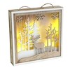 Battery Operated 15cm Burning Wood Frame With Forest Scene With 6 Warm White LEDs