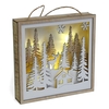 Battery Operated 15cm Hanging Wood Frame With White Finish 6 Warm White LEDs