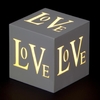 Battery Operated 15cm LOVE Cube Tea-Light With 3 Warm White LEDs
