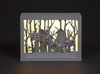 Battery Operated 15cm Wooden Plaque With 6 Birdhouses Scenes
