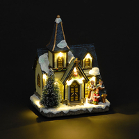 Battery Operated 18cm Church with 8 Warm White LEDs