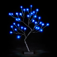 Battery Operated 18in/45cm 2-Size Globe Tree with 32 Electric Blue LEDs