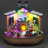 Battery Operated 22cm LED Xmas Interior With Santa & Turning Train
