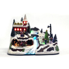 Battery Operated 23.5cm Chruch With Rotating Sleigh