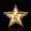 Battery Operated 24cm Star With Burnt Wood Effect Deer Scene With 10 Warm White LEDs