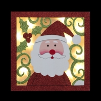 Battery Operated 24cm Warm White LED Santa Picture Table Decoration