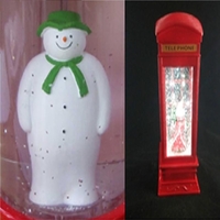 Battery Operated 26.5cm Water Telephone Box With Snowman Figure