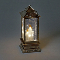 Battery Operated 27cm LED Water Lantern With 3 Candles Ice White LEDs