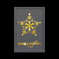Battery Operated 30cm Framed Snowflake Sign With 10 Warm White LEDs