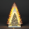 Battery Operated 33cm 3 Layer Wooden Tree With Glitter and 13 Warm White LEDs