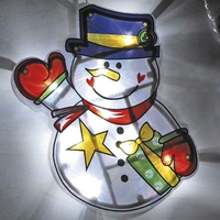 Battery Operated Double-Sided PVC LED Snowman