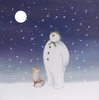 Battery Operated Fibre Optic LED Backlit Canvas The Snowman,  Fox & Moon 30cm x 30cm