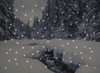 Battery Operated Fibre Optic Snowy Forest With Running Stream Canvas 40cm x 30cm