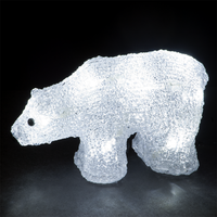 Battery Operated Illuminated 20cm/8in Polar Bear with 12 Ice White LEDs
