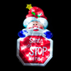 Battery Operated Indoor Santa Stop Here Sign with 20 Ice White LEDs