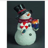 Battery Operated LED 33.5cm Snowman With Lollipop and Gifts
